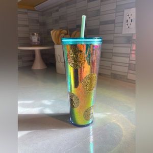 Starbucks Tumbler Green and Gold